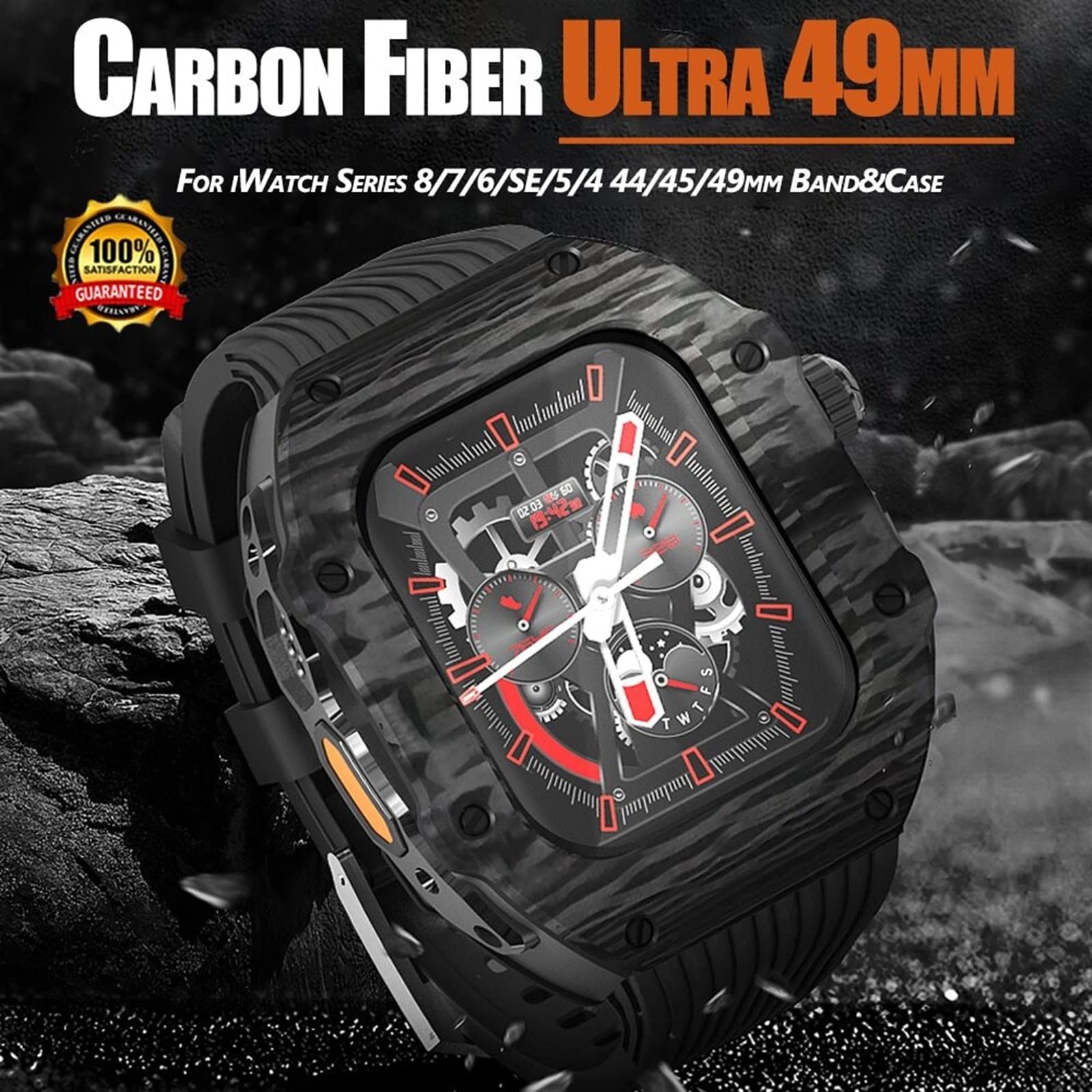 アップルウォッチ  Ultra 49mm用ケースカーボンファイバー カスタム Amazon.co.jp: GUODONGMEI Apple Watch Ultra用 49mm カーボン